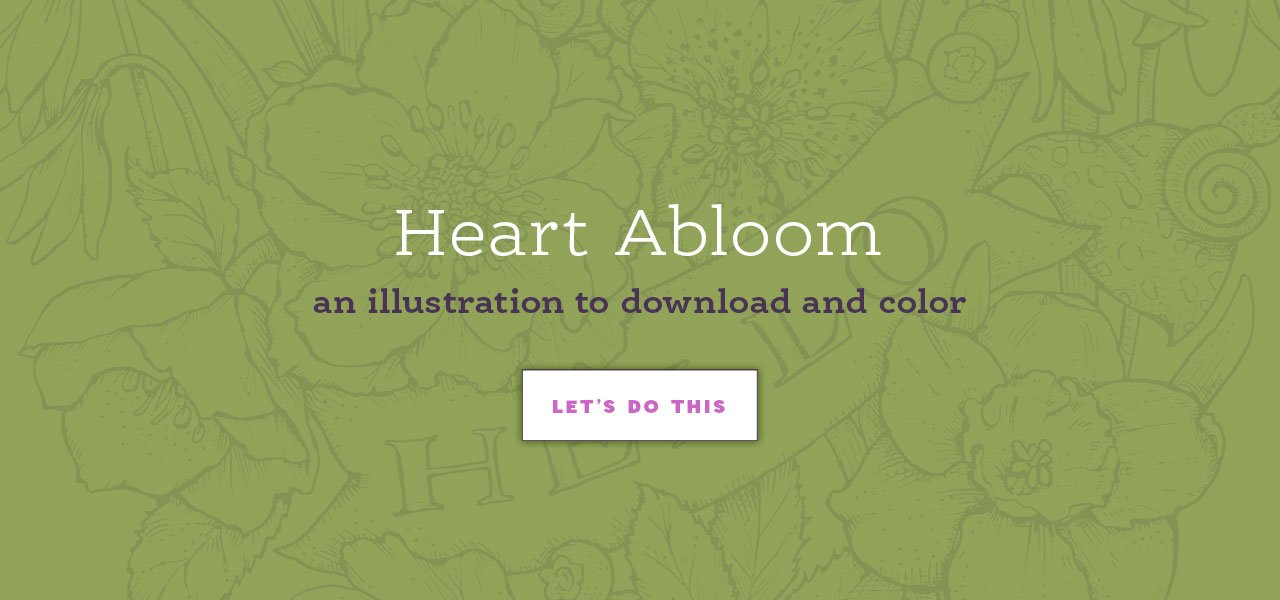 Heart Abloom Digital Download to Color