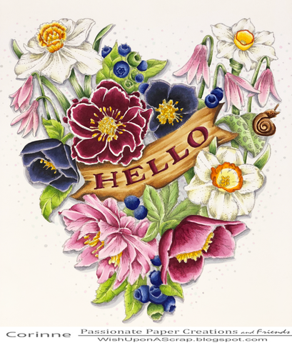 Heart Abloom Digital Stamp Set