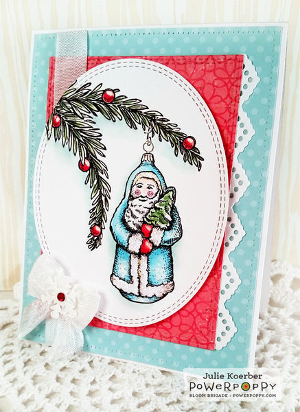 Glittering Glass Santa Digital Stamp Set