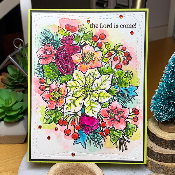Joy to the World Bouquet Clear Polymer Stamp Set