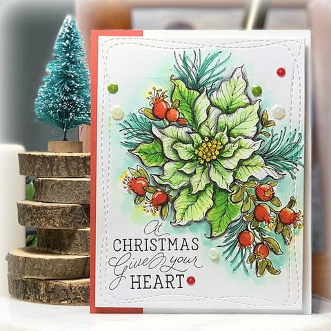 Poinsettia and Pomegranates Digital Stamp Set