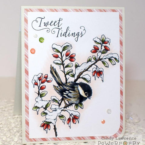 Chickadee in Barberry Digital Stamp Set