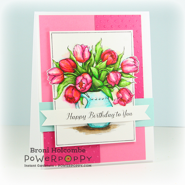 Tulips in Hobnail Pitcher Digital Stamp Set