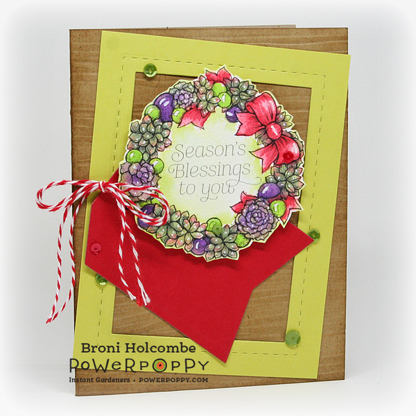 Wreath: Succulents and Baubles Digital Stamp Set