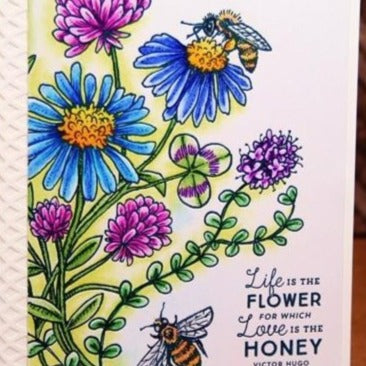 Asters Abuzz Digital Stamp Set