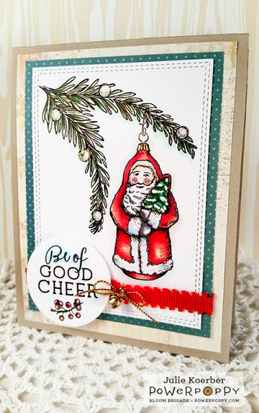 Glittering Glass Santa Digital Stamp Set