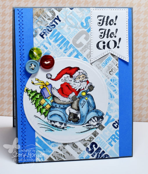 Scooter Santa Digital Stamp Set