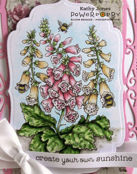 Bees in Foxglove Digital Stamp Set