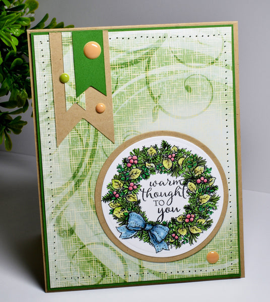 Beribboned Wreath Digital Stamp Set