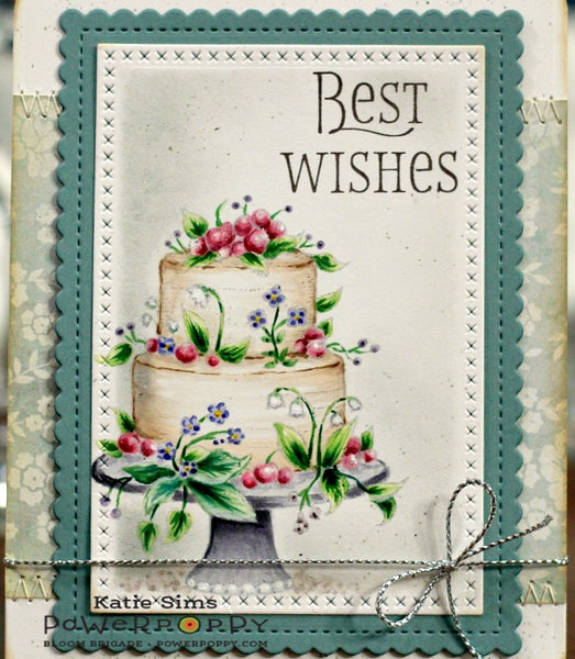 Fancy Flower Cake Digital Stamp Set