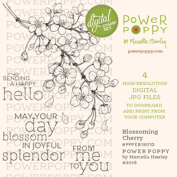 Blossoming Cherry Digital Stamp Set