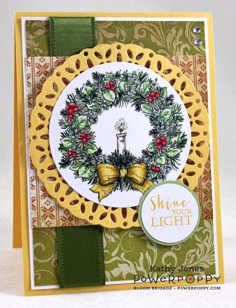 Beribboned Wreath Digital Stamp Set