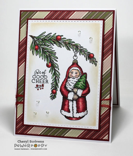 Glittering Glass Santa Digital Stamp Set