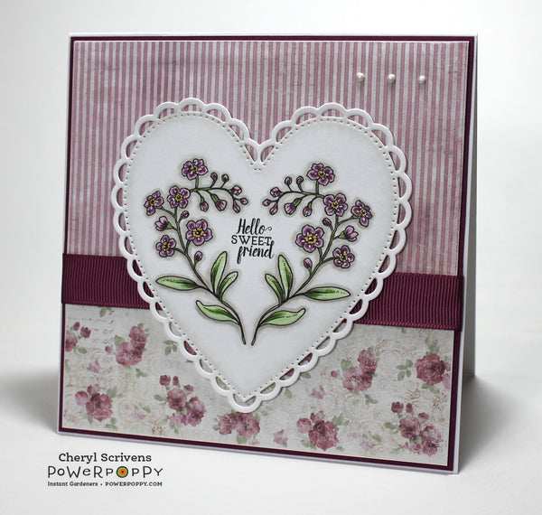 Forget-Me-Not Heart Digital Stamp Set