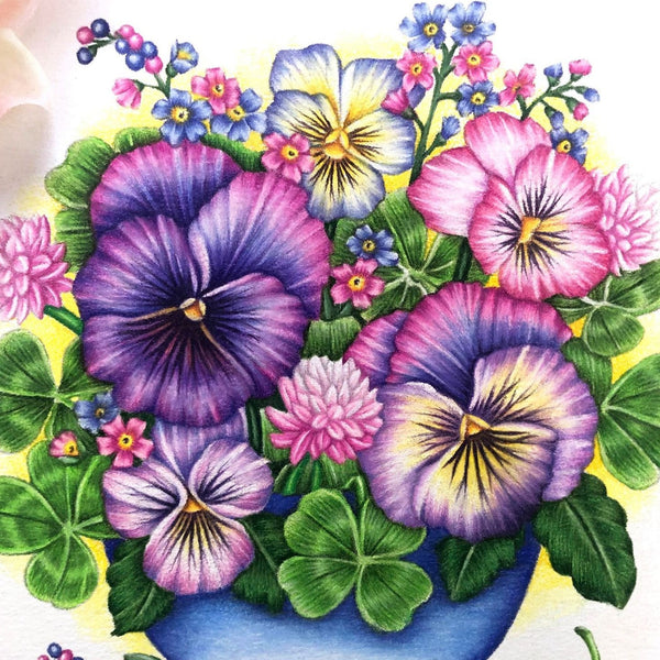 Clover and Pansies Digital Stamp Set