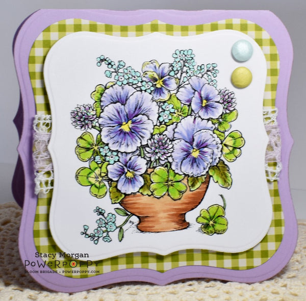 Clover and Pansies Digital Stamp Set