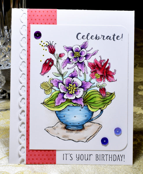 Cup of Columbine Digital Stamp Set
