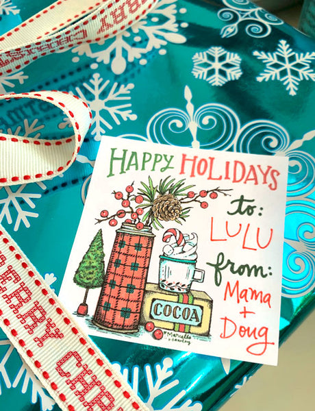 Cup of Good Cheer Digital Stamp Set with Pre-Colored Gift Tags