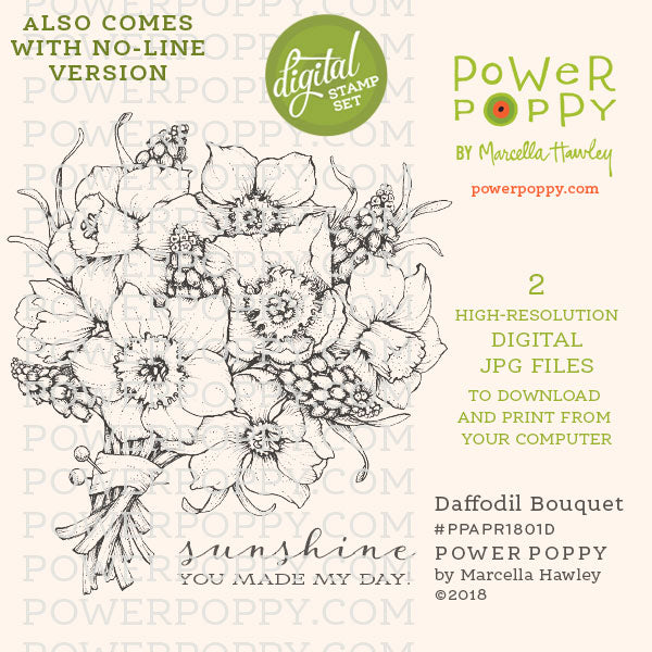 Daffodil Bouquet Digital Stamp Set