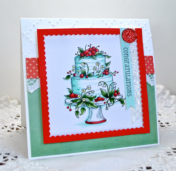 Fancy Flower Cake Digital Stamp Set