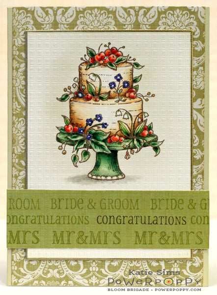 Fancy Flower Cake Digital Stamp Set