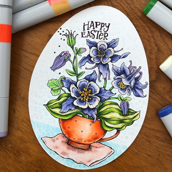 Cup of Columbine Digital Stamp Set