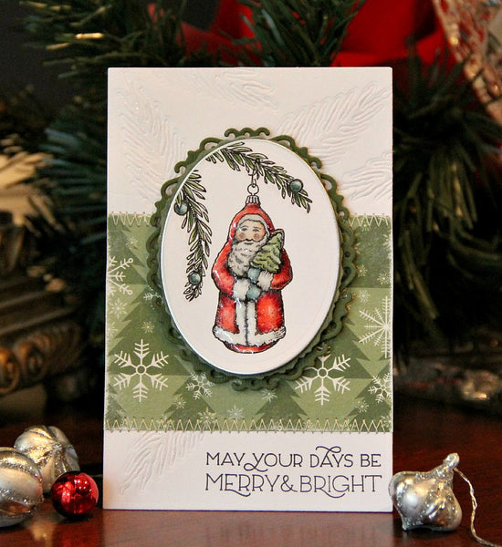 Glittering Glass Santa Digital Stamp Set