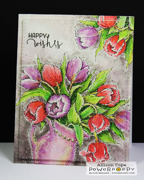 Tulips in Hobnail Pitcher Digital Stamp Set