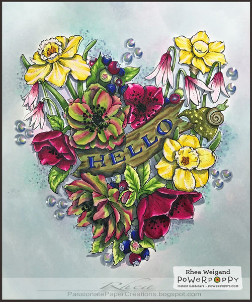 Heart Abloom Digital Stamp Set