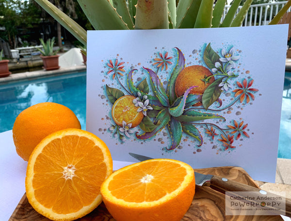 Aloe and Oranges Digital Stamp Set