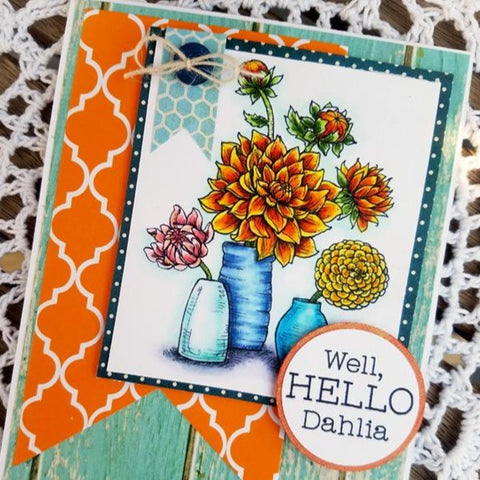 Well Hello Dahlia Digital Stamp Set