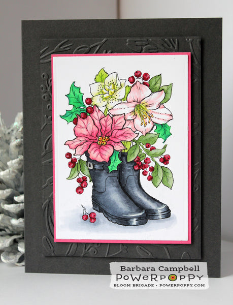 Garden of Gratitude: Boot Bouquet Digital Stamp Set