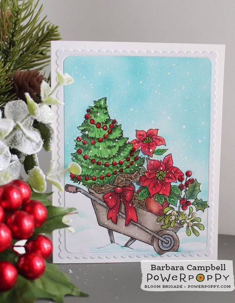 Season's Greenings: Wheelbarrow Digital Stamp Set