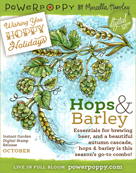Hops and Barley Digital Stamp Set