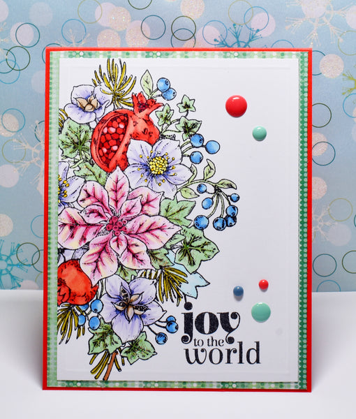 Joy to the World Bouquet Clear Polymer Stamp Set