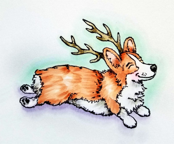 Christmas Corgi Digital Stamp Set