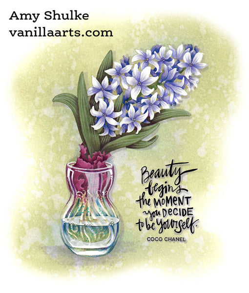 Hyacinth Bulb in Glass Digital Stamp Set
