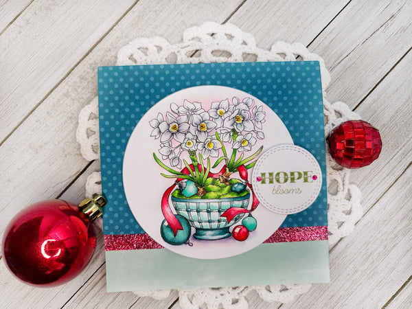 Mossy Pots with Paperwhites: Tureen Digital Stamp Set