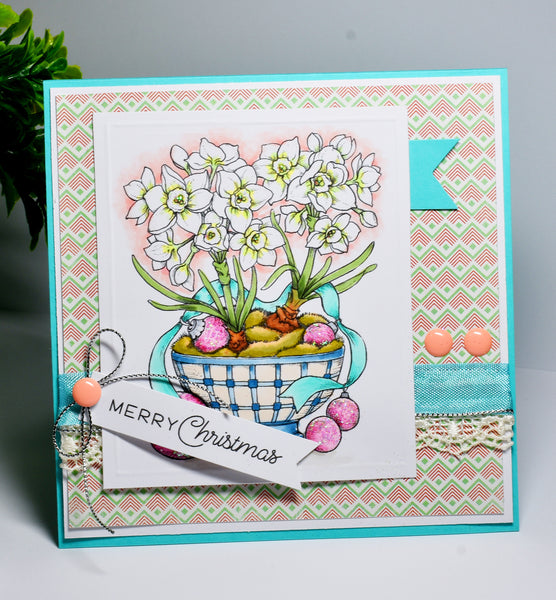 Mossy Pots with Paperwhites: Tureen Digital Stamp Set