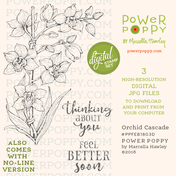 Orchid Cascade Digital Stamp Set