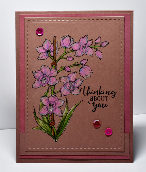 Orchid Cascade Digital Stamp Set