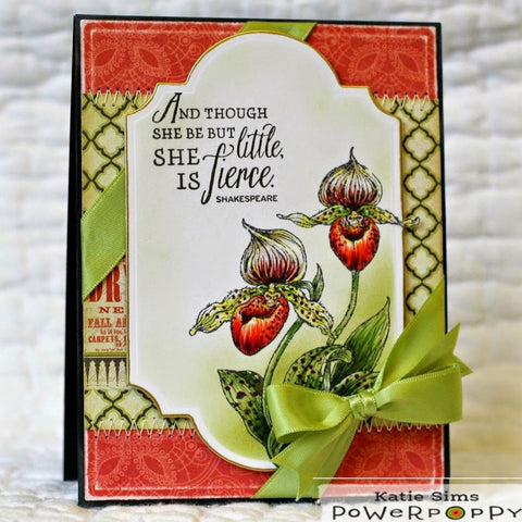 Lady Slipper Orchid Digital Stamp Set