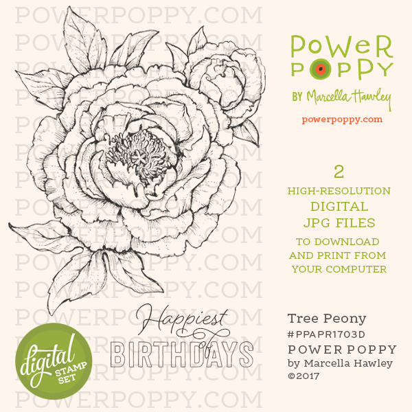 Tree Peony Digital Stamp Set