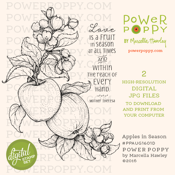 apple tree rubber stamp Apples in Season Digital Stamp Set