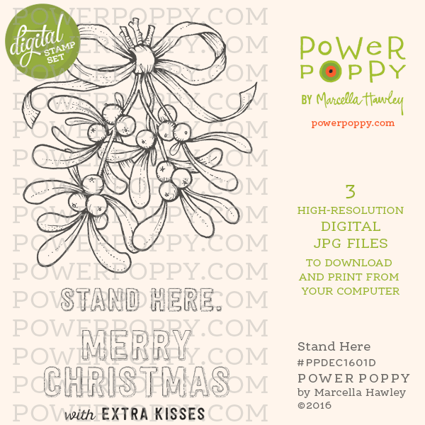 Stand Here (Under the Mistletoe) Digital Stamp Set