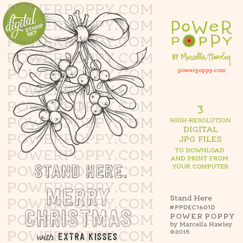 Stand Here (Under the Mistletoe) Digital Stamp Set