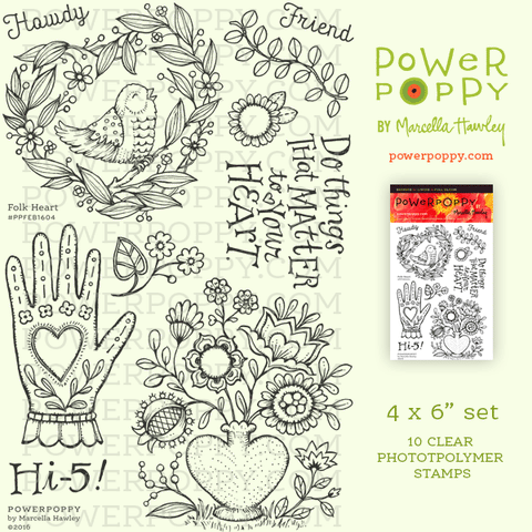 Folk Heart Stamp Set