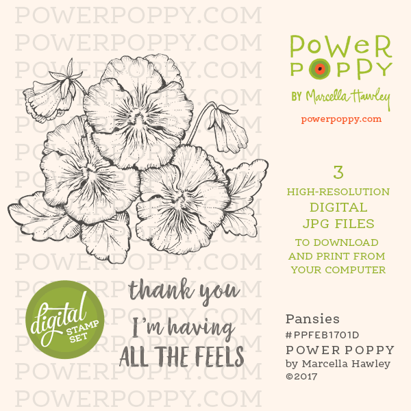 Pansies Digital Stamp Set