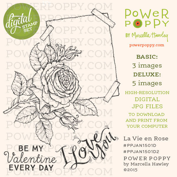 La Vie en Rose Digital Stamp Set