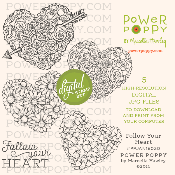 Follow Your Heart Digital Stamp Set